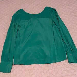Loft Green Women's Top with back button detail